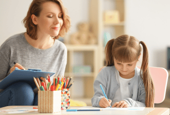 Woman performing school consultation